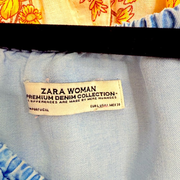 Zara Women’s Light Blue Denim Crop Top. Size L - Picture 6 of 6